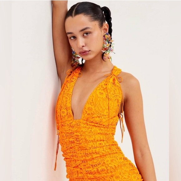 NWT- For Love & Lemon Orange Dress - Picture 3 of 5